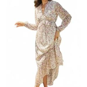 NEW DRESS FORUM ruffled maxi dress in multi